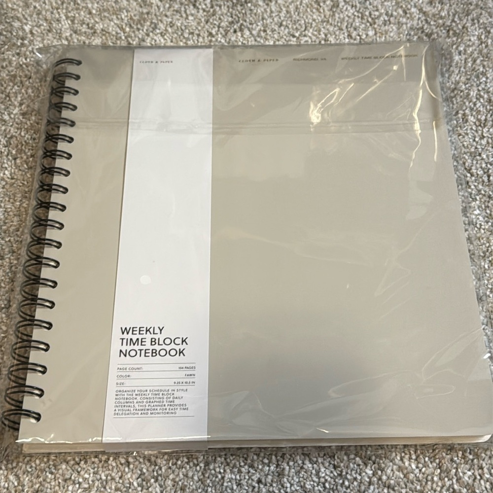 Cloth & Paper Time Block Notebook *New